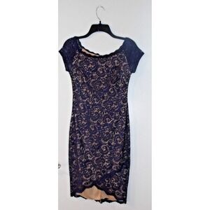 Lace Sheath Dress Cocktail Party Evening Occasion‎ Navy Blue Dress/ Gothchic